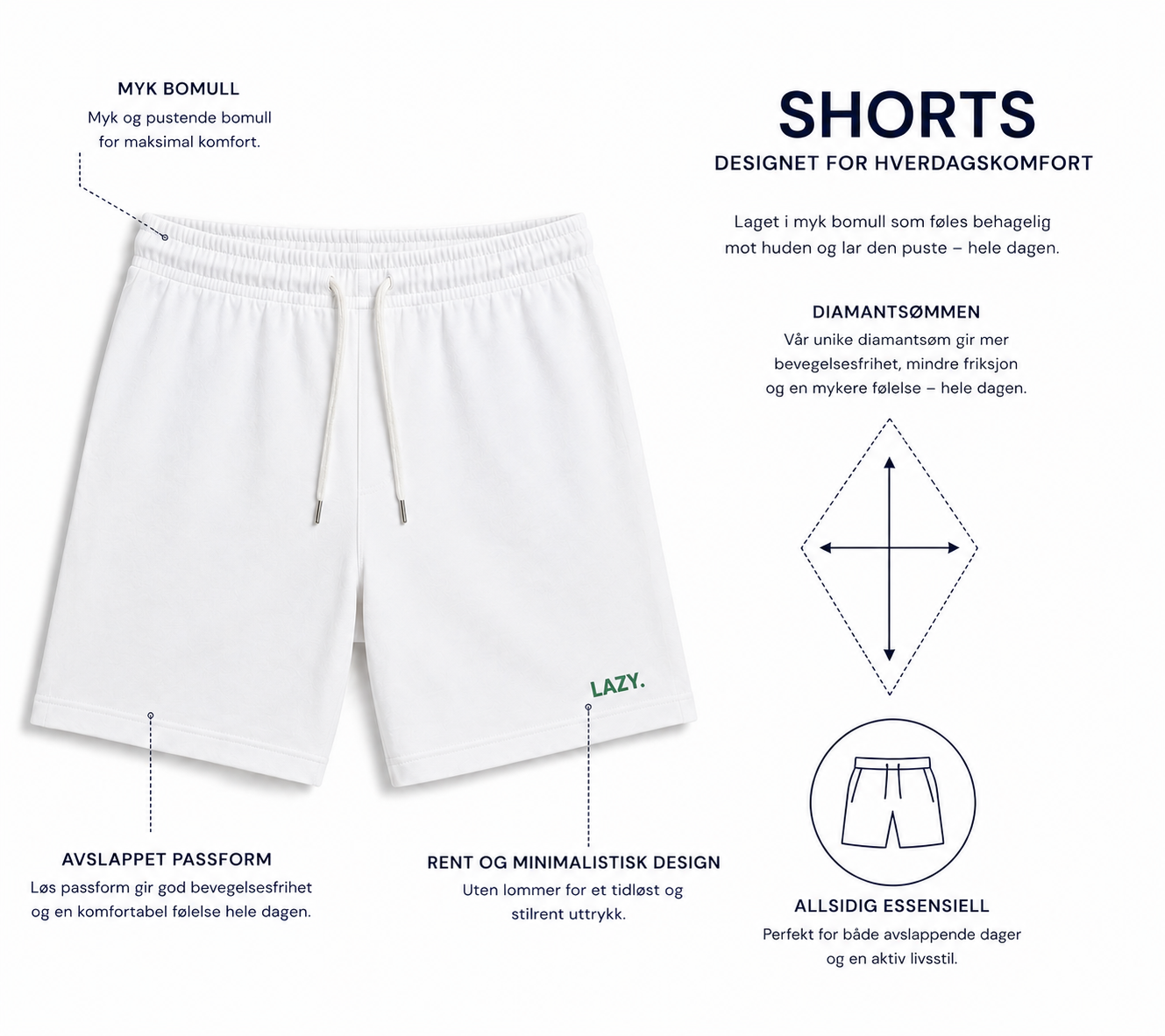 LAZY. white