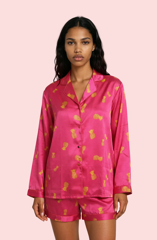 Fuksia & Ananas Silke Shorts