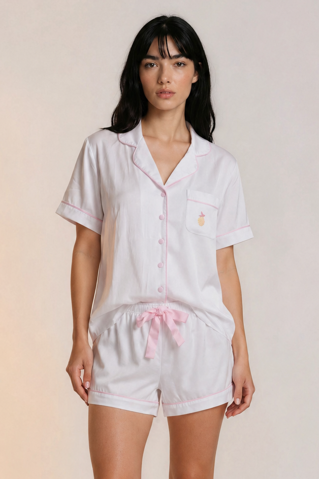 Mix 'n' Match: Hvit/Rosa overdel kort