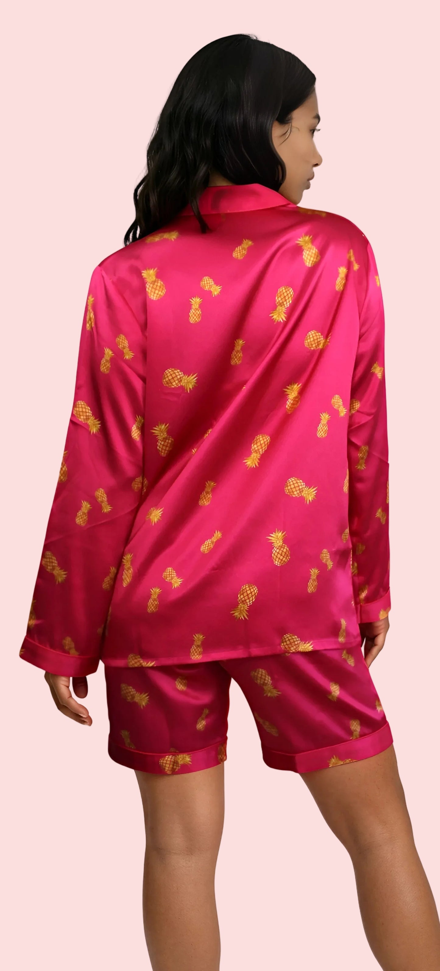 Fuksia & Ananas Silke Shorts